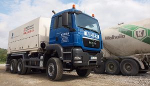 Ein LKW der MEIER Bodenstabilisierung